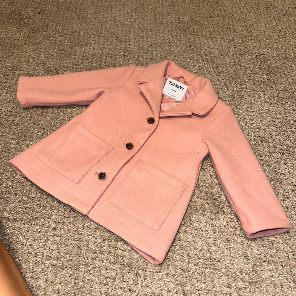 Old Navy Pink Peacoat size 18-24m